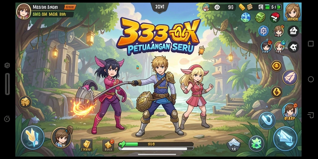 Tampilan gameplay seru di dunia anime yang penuh petualangan.