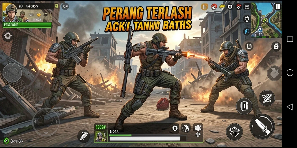 Tampilan aksi seru dalam gameplay 3446, penuh tantangan dan petualangan.