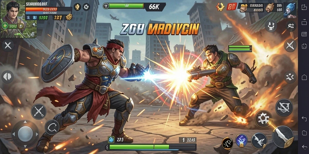 Gameplay menarik dengan berbagai karakter Fighting.