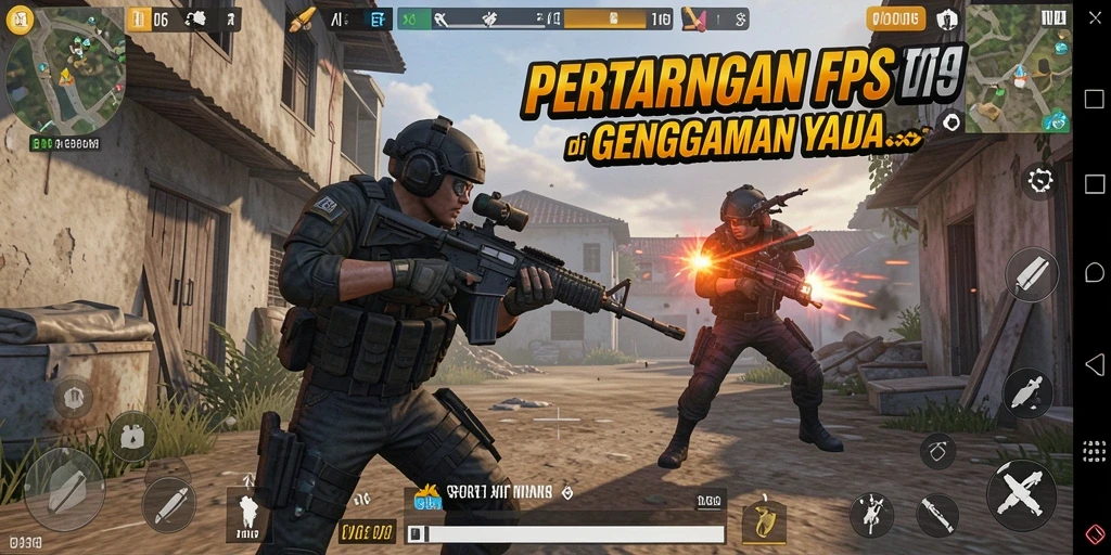 Tangkapan layar utama D06 menunjukkan aksi FPS yang mendebarkan.