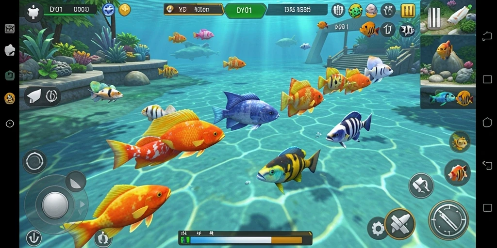 Screenshot dari gameplay Tembak Ikan yang seru di DY01.