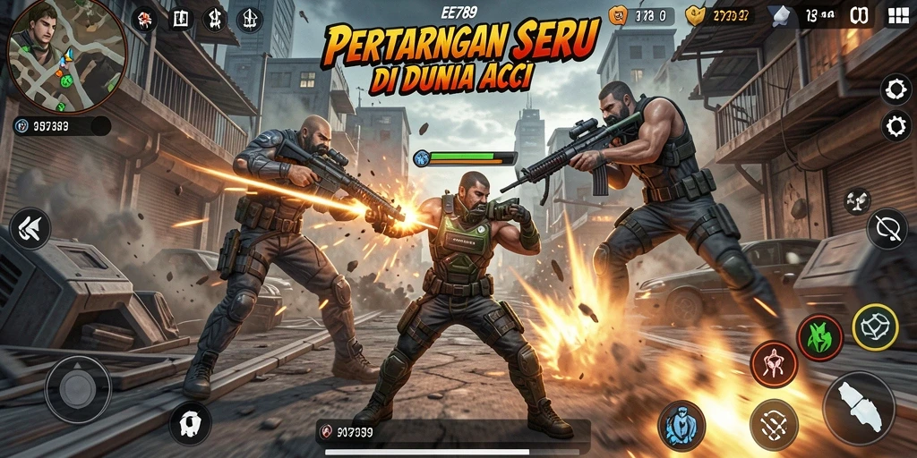 Tampilan gameplay action yang seru dan mendebarkan di EE789.