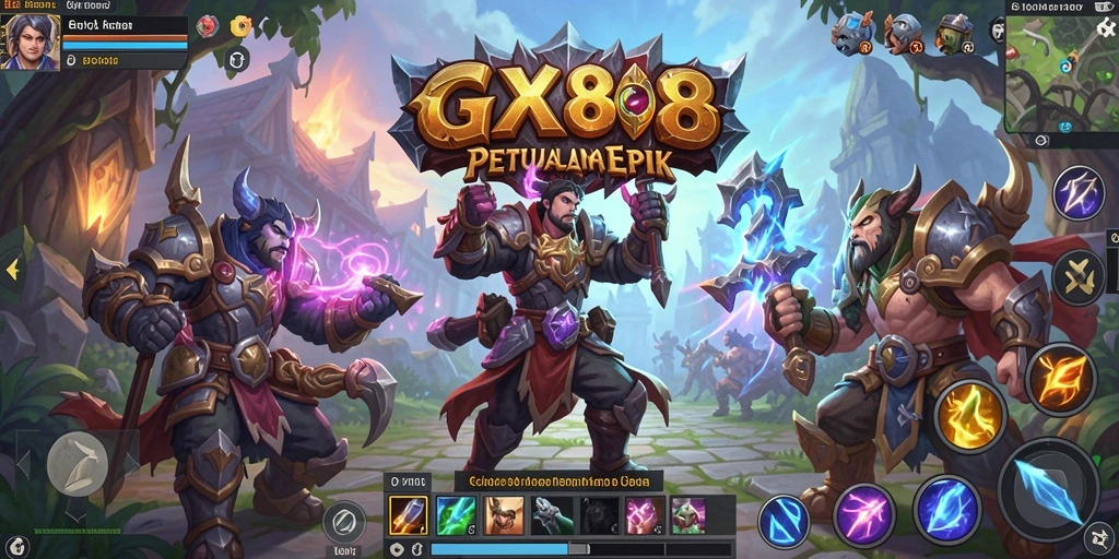 Screenshot utama GX88 yang menunjukkan aksi pertarungan spektakuler dalam gameplay ARPG.
