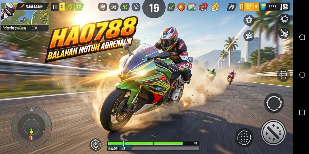 Tampilan screenshot HAO788 menunjukkan balapan motor yang mendebarkan dan penuh aksi.