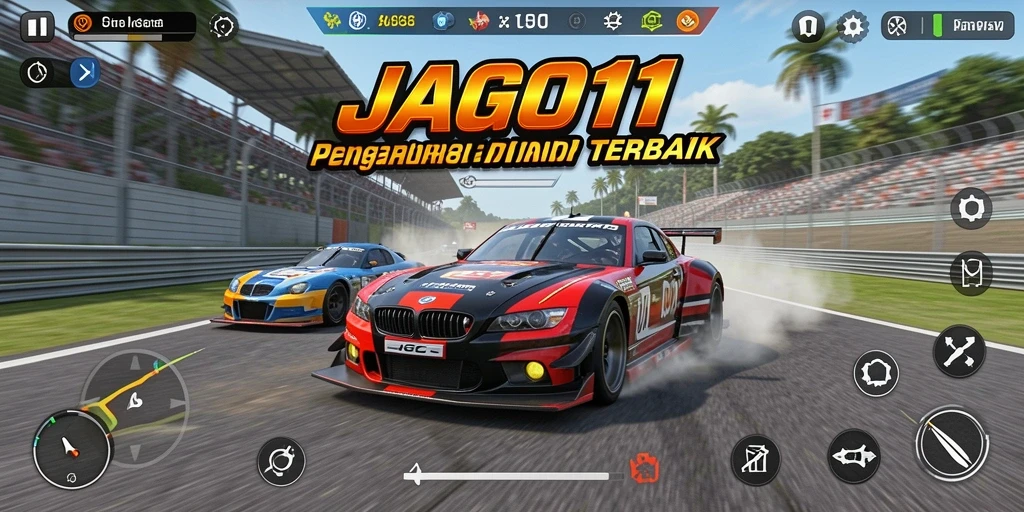 Screenshot JAGO11 menampilkan aksi balap yang memukau dan mendebarkan.