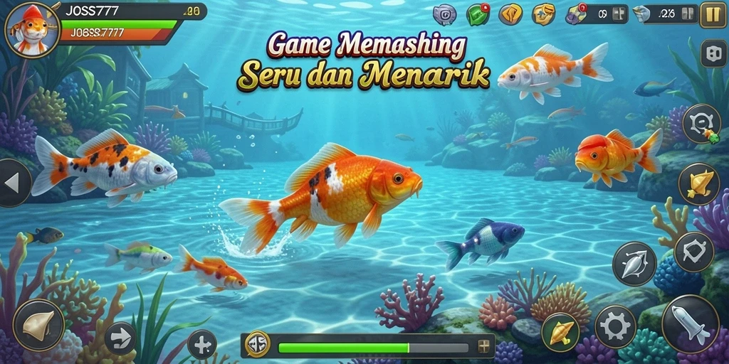 Tampilan gameplay JOSS777 dengan suasana memancing yang mengasyikkan.