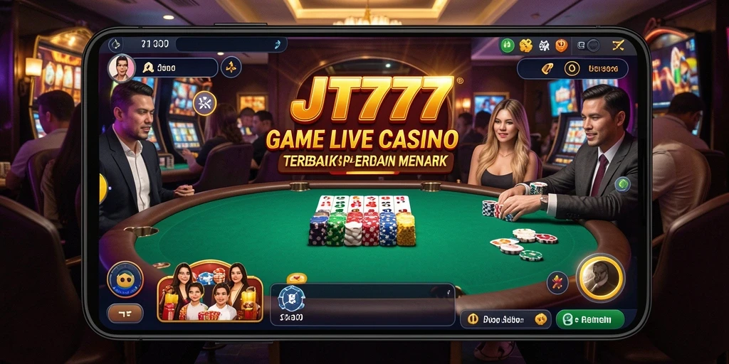 Tampilan gameplay Live Casino JT777 yang menarik dan interaktif.