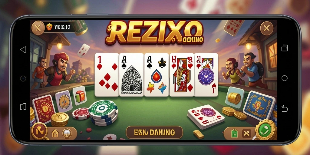 Gameplay seru REZIXO dengan grafis menarik dalam permainan Domino.