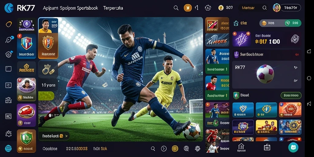 Tampilan menawan dari aplikasi taruhan olahraga RK77.