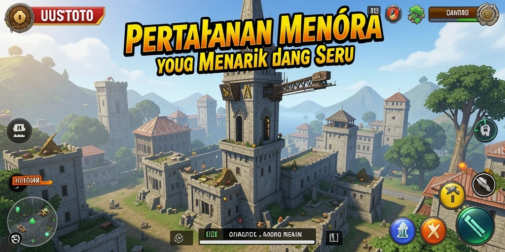 Tampilan menarik dari gameplay Tower Defense di UUSTOTO.