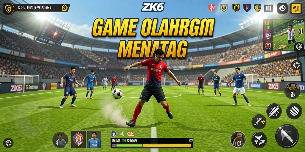 Screenshot gameplay ZK6 menampilkan pertandingan olahraga yang seru.
